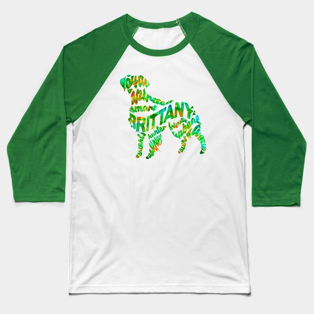 Brittany Spaniel Baseball T-Shirt by inspirowl